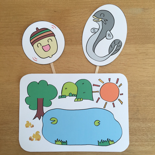 どんぐりコロコロ ペープサート パネルシアター おもちゃ・人形 ぼたん  