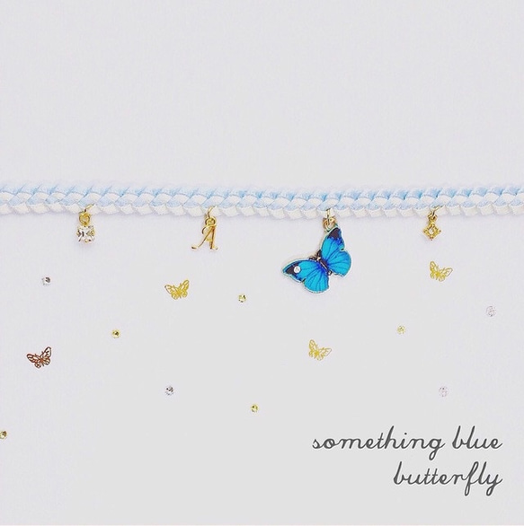 somethimg blue butterfly*幸運の青い蝶アンクレット 3枚目の画像