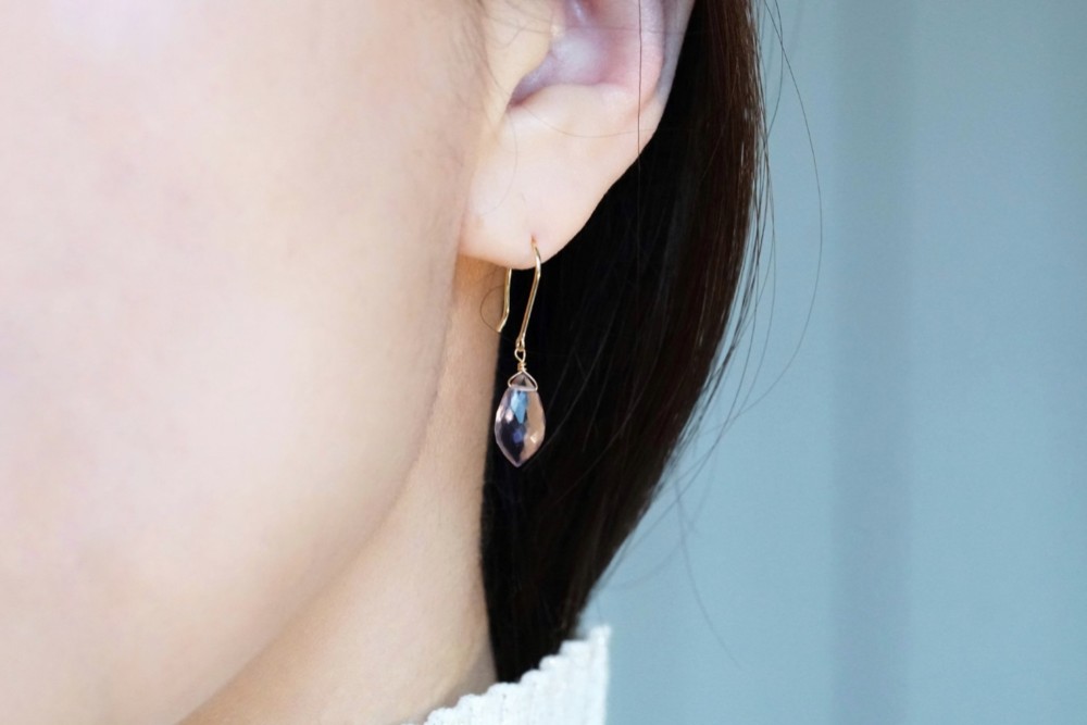 【送料無料】K18 アメトリン マーキス ブリオレットカット フックピアス 21,450円