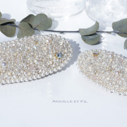 天然石と淡水パール　オーバルビーズバレッタ (oval-medium-pearl) 8枚目の画像