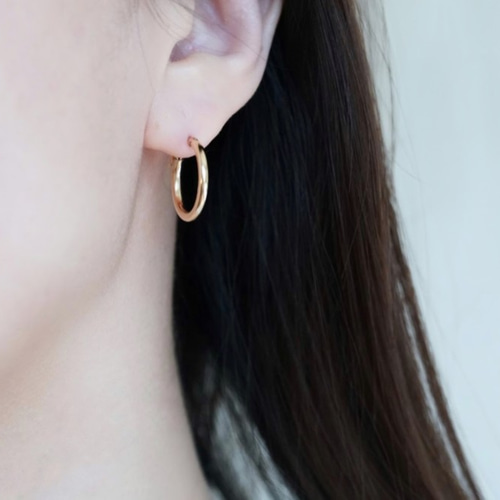 K14GF フープピアス-19mm ピアス（フープ） Aiguille et Fil