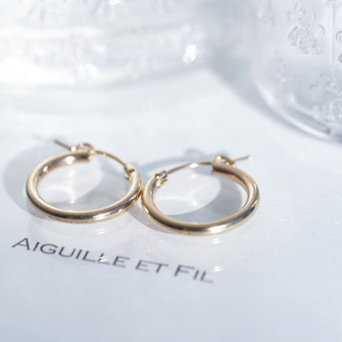 K14GF 光輪の描写 ピアス｜GFP1346　フープピアス K14GF 光輪の描写 ピアス｜GFP1346