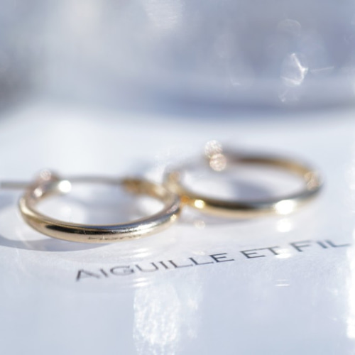 K14GF フープピアス-19mm ピアス（フープ） Aiguille et Fil