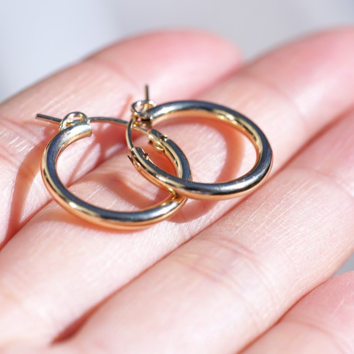 K14GF 光輪の描写 ピアス｜GFP1346　フープピアス K14GF 光輪の描写 ピアス｜GFP1346