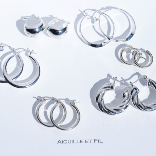 SILVER925 フープピアス-22mm ピアス（フープ） Aiguille et Fil 通販