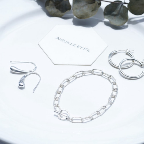 SILVER925 フープピアス-22mm ピアス（フープ） Aiguille et Fil