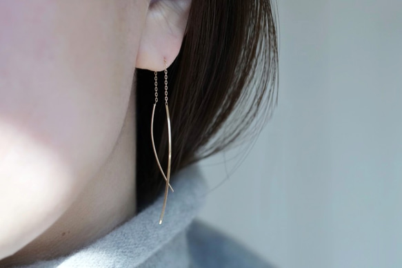 K10 イエローゴールド アメリカンピアス ペア ピアス（フック