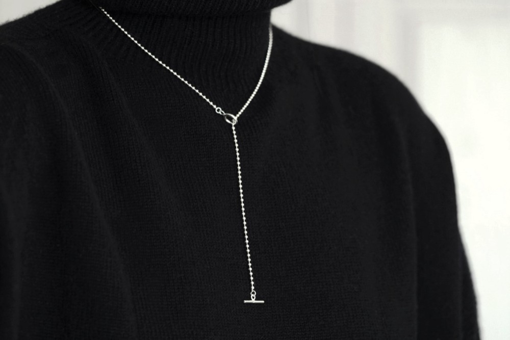 SILVER925 ボールチェーンマンテルネックレス 60cm