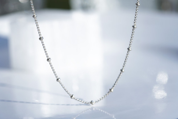 SILVER925 ステーションチェーンネックレス 40cm ネックレス