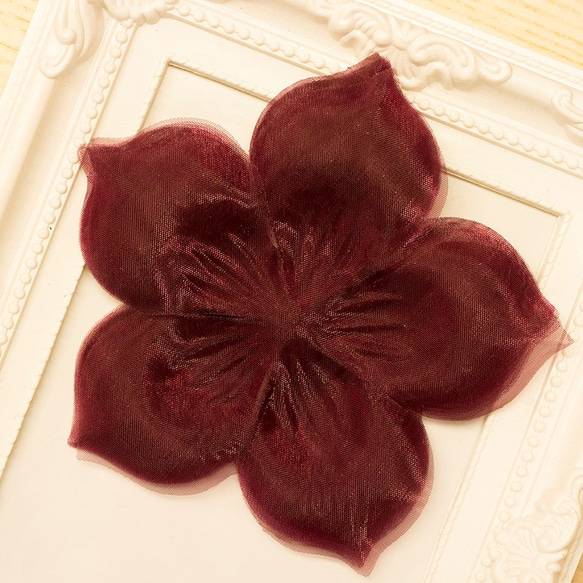 Elegant Rosa Pearl Organza Petals DIY Fabric Flower Crafts 第1張的照片