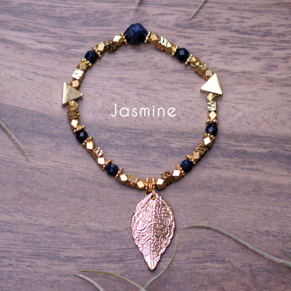 Jasmine | バレンタイン限定プレゼント 半貴石真鍮ブレスレット Valentine's Day bracelet 1枚目の画像