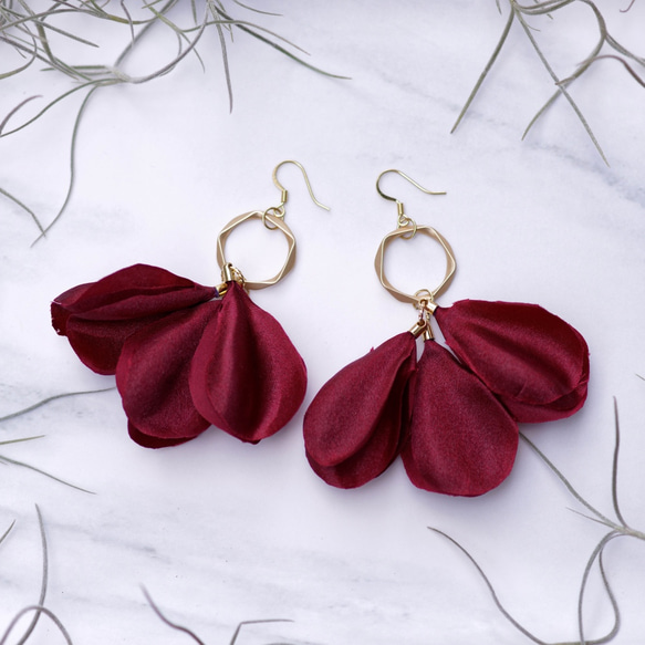 Amanda | ブルゴーニュ色 手作り ピアス ロンーグ イヤリング Burgundy Red Earring 第1張的照片