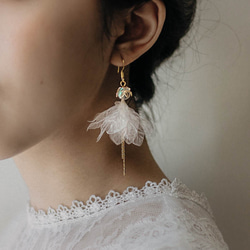 Aegle | - 花びら 手作り ルナフラッシュ ピアス アクセサリー Yarn Flower Earring 第2張的照片