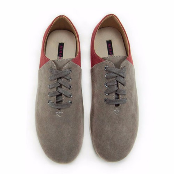 Two Tone Lace-up Shoes M1105A GreyBurgundy 第2張的照片