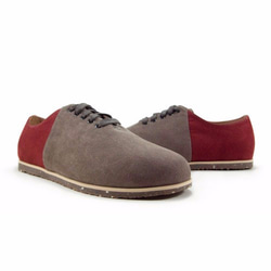 Two Tone Lace-up Shoes M1105A GreyBurgundy 第4張的照片