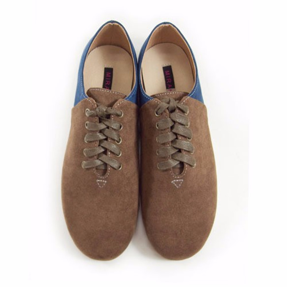 Two Tone Lace-up Shoes M1105A BrownNavy 第2張的照片