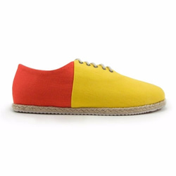 Two Tone Canvas Flat Espadrilles M1105 YellowOrange 第1張的照片