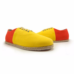 Two Tone Canvas Flat Espadrilles M1105 YellowOrange 第4張的照片