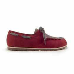 Two Tone Boat Shoes M1106A GreyBurgundy 第1張的照片