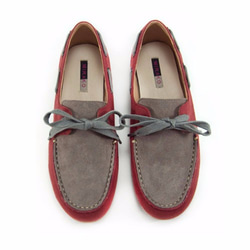 Two Tone Boat Shoes M1106A GreyBurgundy 第2張的照片