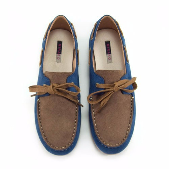 Two Tone Boat Shoes M1106A BrownNavy 第2張的照片