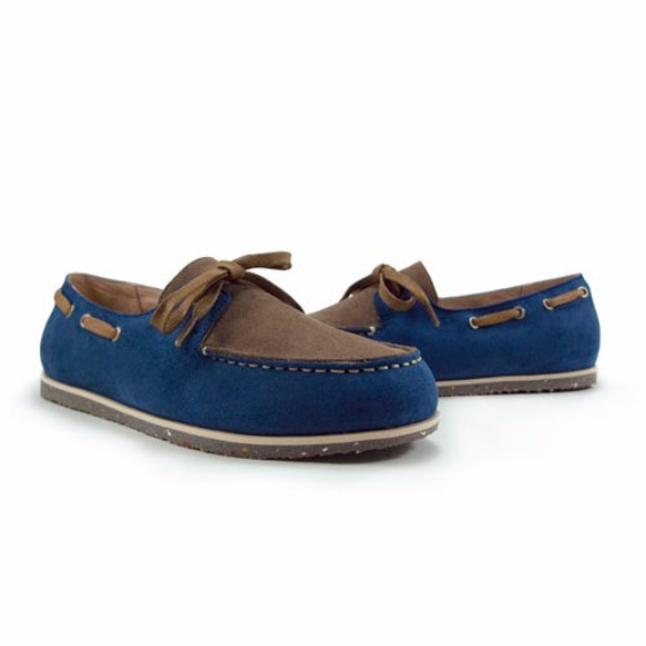 Two Tone Boat Shoes M1106A BrownNavy 第4張的照片