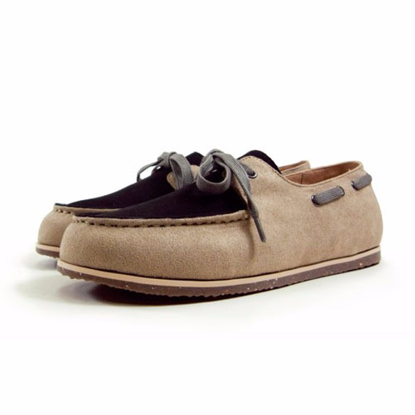 Two Tone Boat Shoes M1106A BlackKhaki 第3張的照片