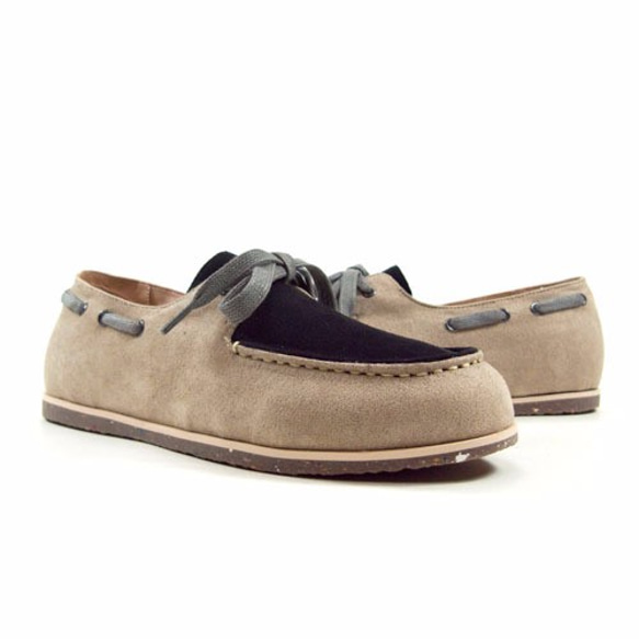 Two Tone Boat Shoes M1106A BlackKhaki 第4張的照片