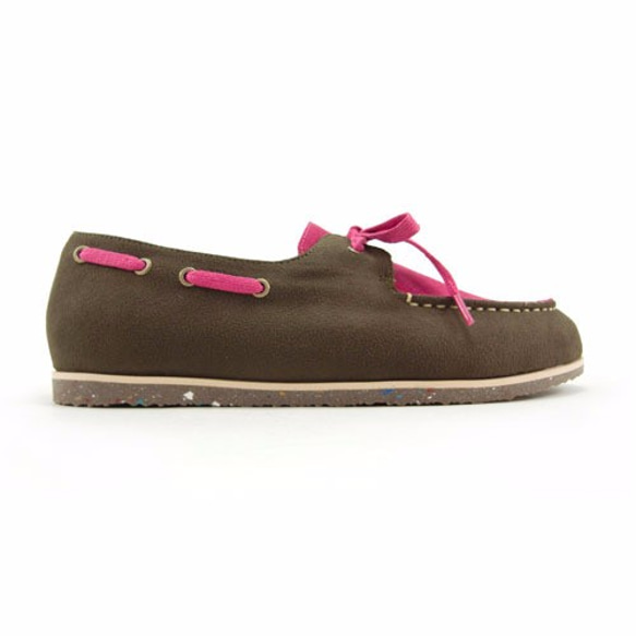 Two Tone Boat Shoes M1106A FuxiaGreen 第1張的照片