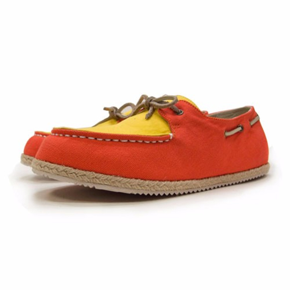 Espadrille Boat Shoes M1106 OrangeYellow 第3張的照片