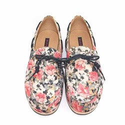 Dazzlingly Flower Print Boat Shoes M1106A Fuxia 第2張的照片