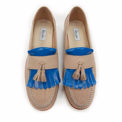 Classic Vintage Moccasin Tassel Loafers M1109 Blue 第2張的照片