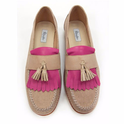 Classic Vintage Moccasin Tassel Loafers M1109 Fuxia 第2張的照片