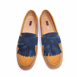 Classic Vintage Moccasin Tassel Loafers M1109A LandBlue 第2張的照片