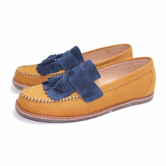 Classic Vintage Moccasin Tassel Loafers M1109A LandBlue 第3張的照片