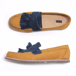 Classic Vintage Moccasin Tassel Loafers M1109A LandBlue 第4張的照片