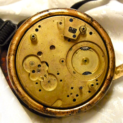 スチームパンク ゴーグル　真鍮時計ベース ブラウン＋真鍮色　 3枚目の画像