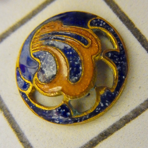 ⬇️【希少】アンティーク エナメル手書き　ボタン 19Cアンティーク・エナメルボタンリング | iichi 日々の暮らしを