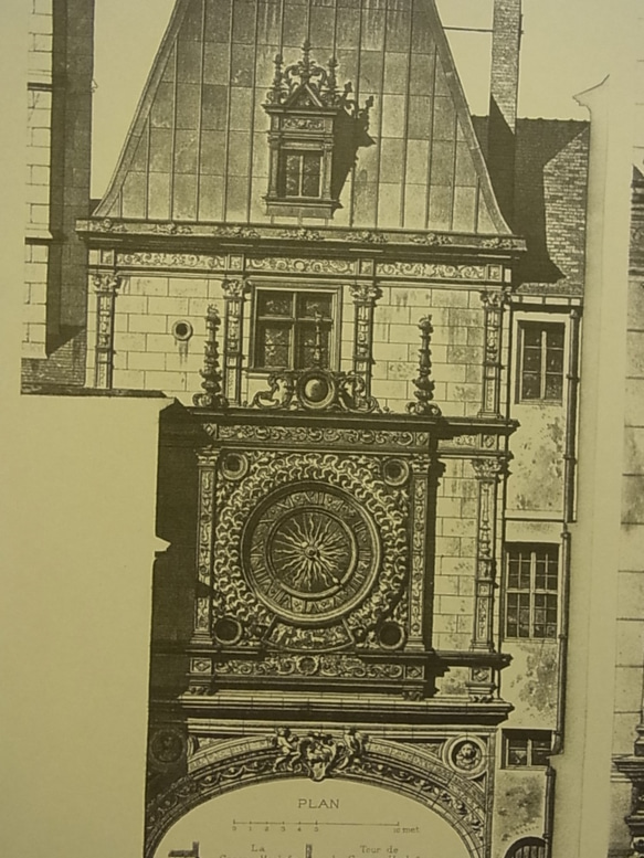 フランス ルーアンの大時計の設置する時の プレゼン用 建築パースです。(写真アリ)A3サイズ  F-9 3枚目の画像