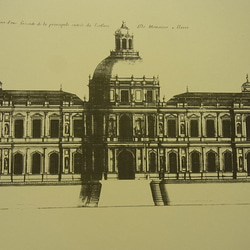1680年頃の、パリのルーブル美術館のリフォームの建築パースです。A3サイズ  F-3 2枚目の画像