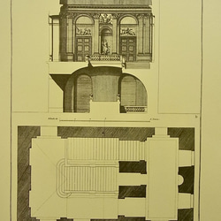 ベルサイユ宮殿の、リフォームの為の建築図面  王族の間の階段 A3サイズ  F-21 2枚目の画像