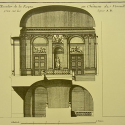 ベルサイユ宮殿の、リフォームの為の建築図面  王族の間の階段 A3サイズ  F-21 3枚目の画像