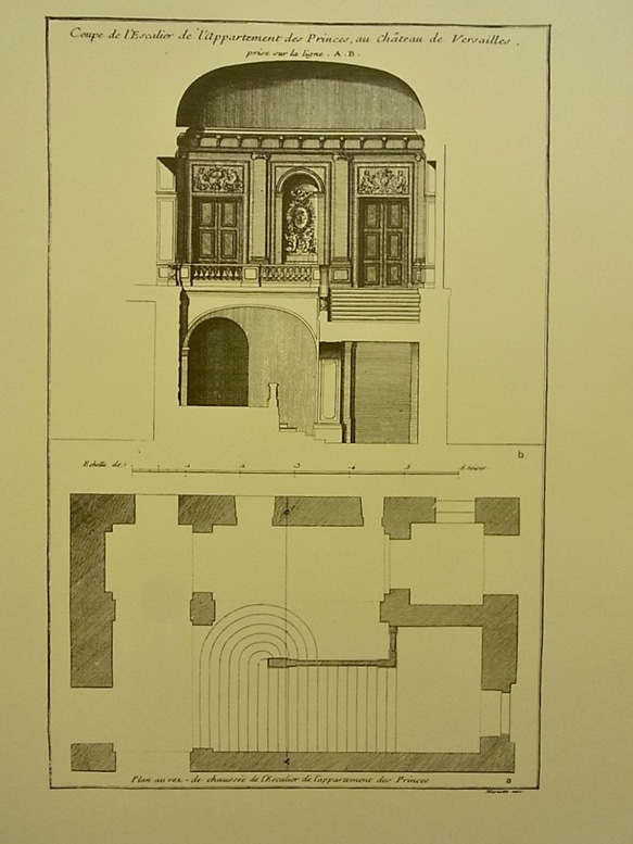 ベルサイユ宮殿の、リフォームの為の建築図面  王妃の階段 A3サイズ  F-19 2枚目の画像
