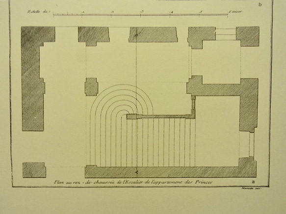 ベルサイユ宮殿の、リフォームの為の建築図面  王妃の階段 A3サイズ  F-19 4枚目の画像