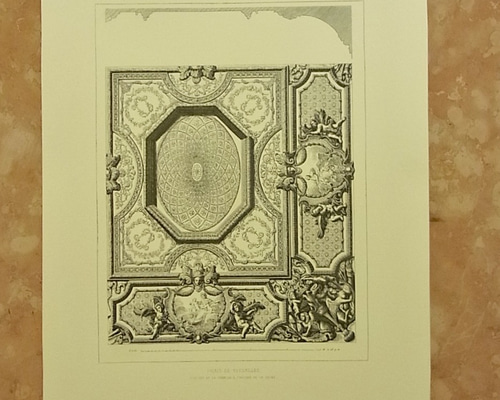 ベルサイユ宮殿の、リフォームの為の建築図面 王妃の寝室の天井全体