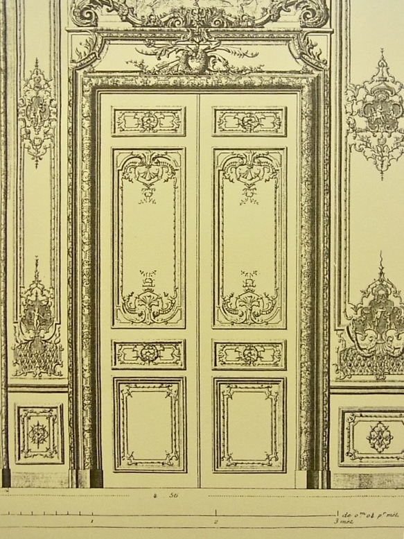 ベルサイユ宮殿の、王妃の寝室の扉 の建築図面です。A3サイズ  F-16 4枚目の画像