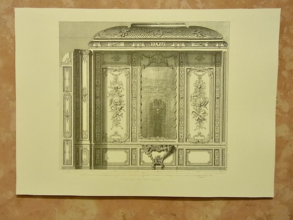 ベルサイユ宮殿の、「メダイユの間」の建築図面  です。A3サイズ  F-13 1枚目の画像