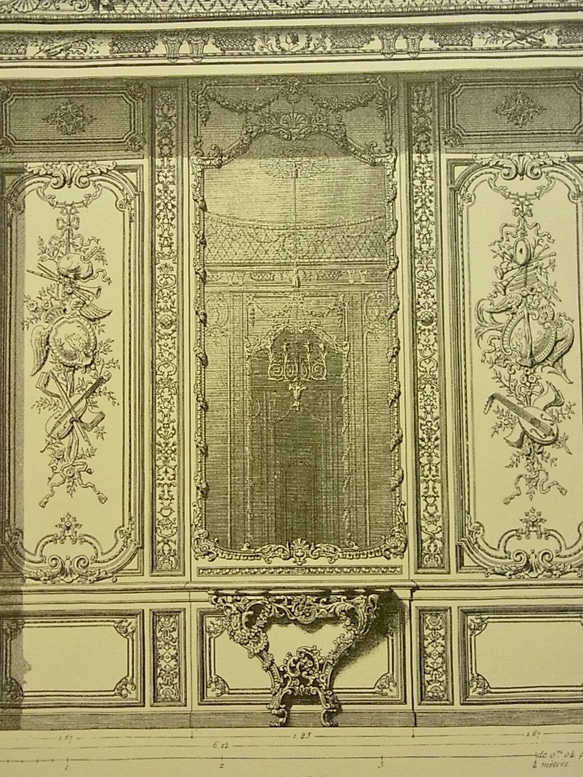 ベルサイユ宮殿の、「メダイユの間」の建築図面  です。A3サイズ  F-13 3枚目の画像