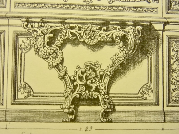 ベルサイユ宮殿の、「メダイユの間」の建築図面  です。A3サイズ  F-13 4枚目の画像