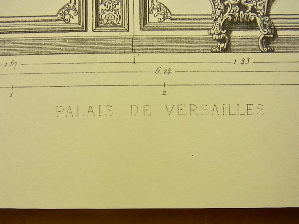 ベルサイユ宮殿の、「メダイユの間」の建築図面  です。A3サイズ  F-13 7枚目の画像